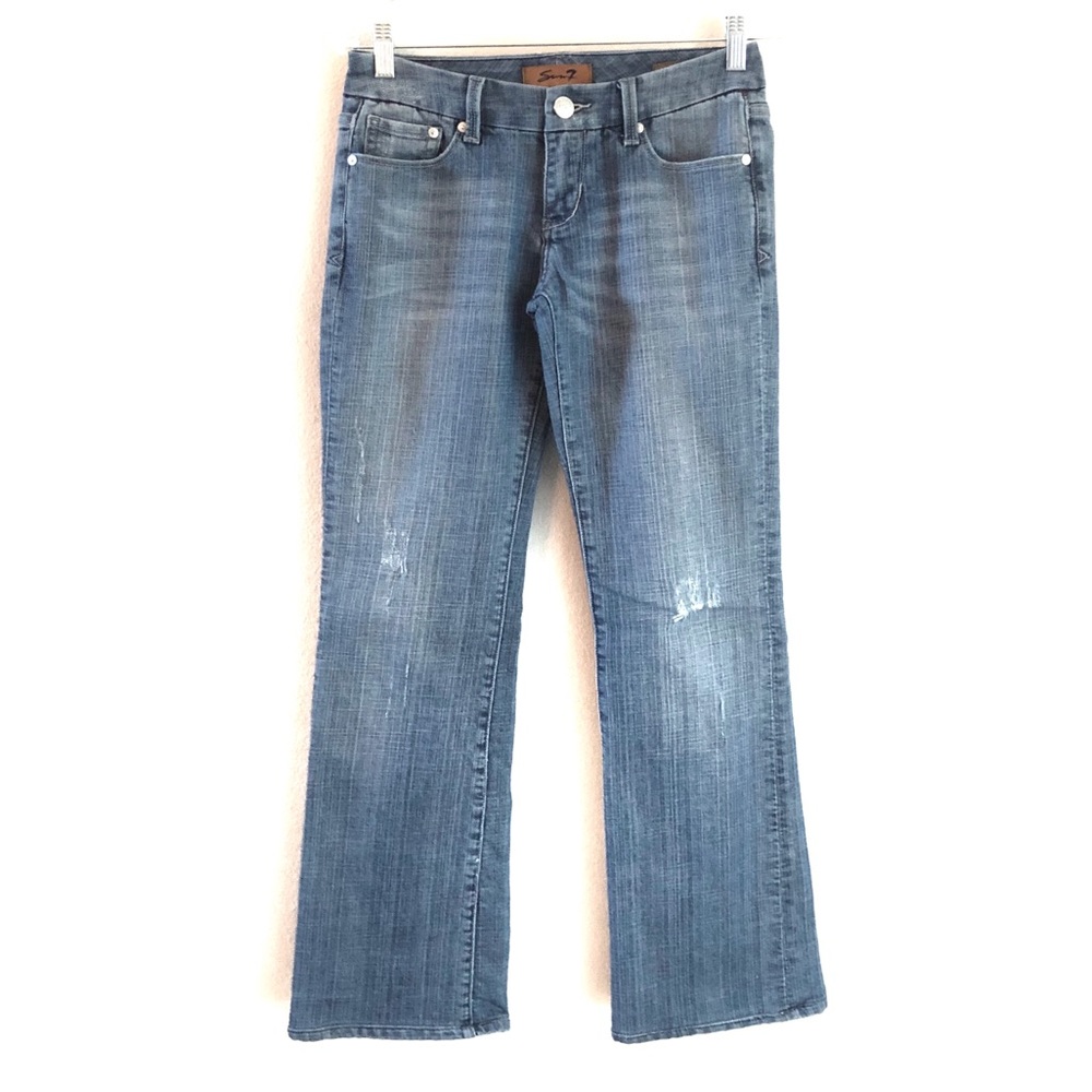 SEVEN7 distressed bootcut jean